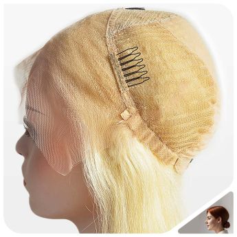 LWG24 Custom Wig Front Lace with Back Machine Wefts for Women