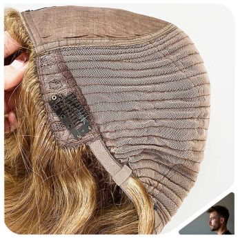 LWG5 Custom Wig Lace with back Machine Wefts for Men